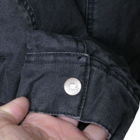 NWOT Faherty Timberline Trucker Jacket Medium - Sherpa Collar- Washed Black $298 - Picture 11 of 13